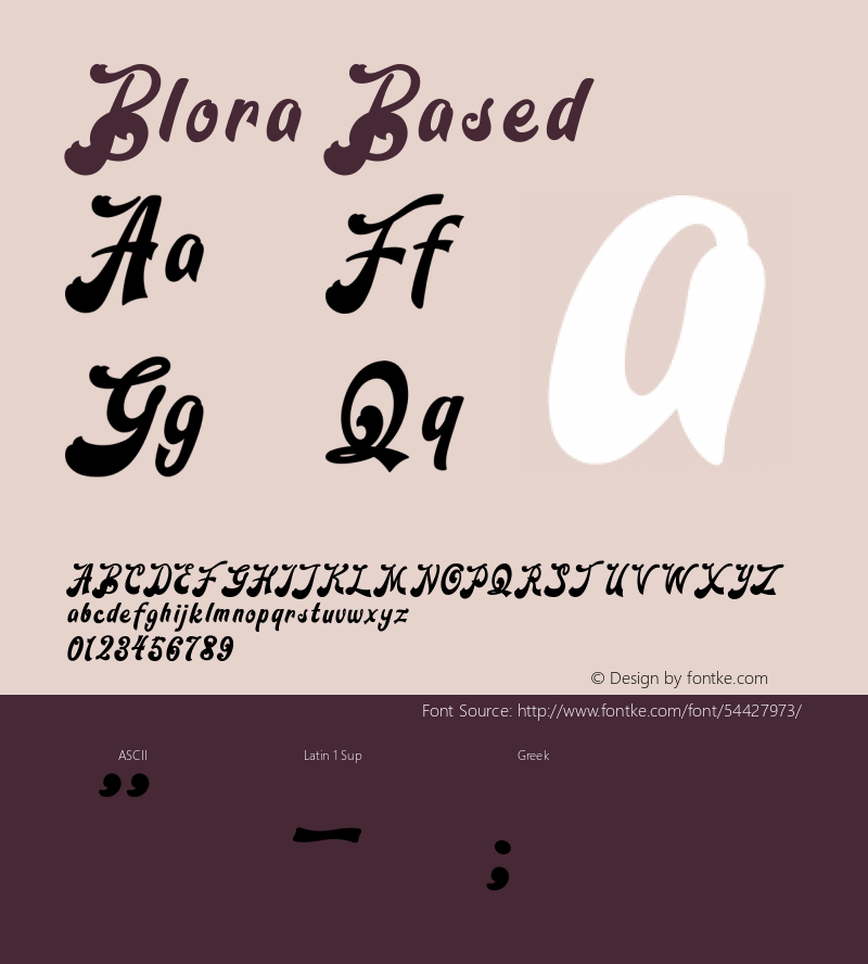 Blora Based Version 1.00;January 9, 2020;FontCreator 11.5.0.2430 64-bit图片样张