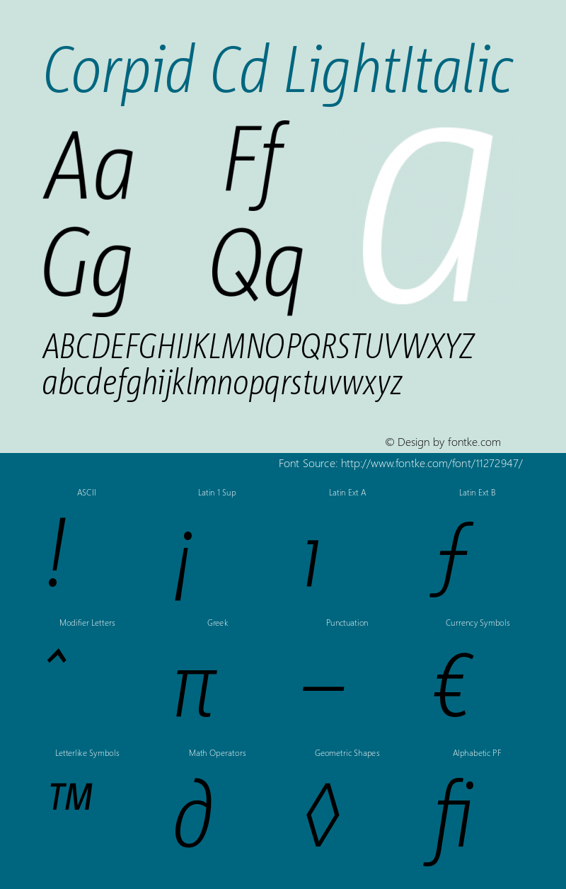 Corpid Cd LightItalic Version 001.000图片样张