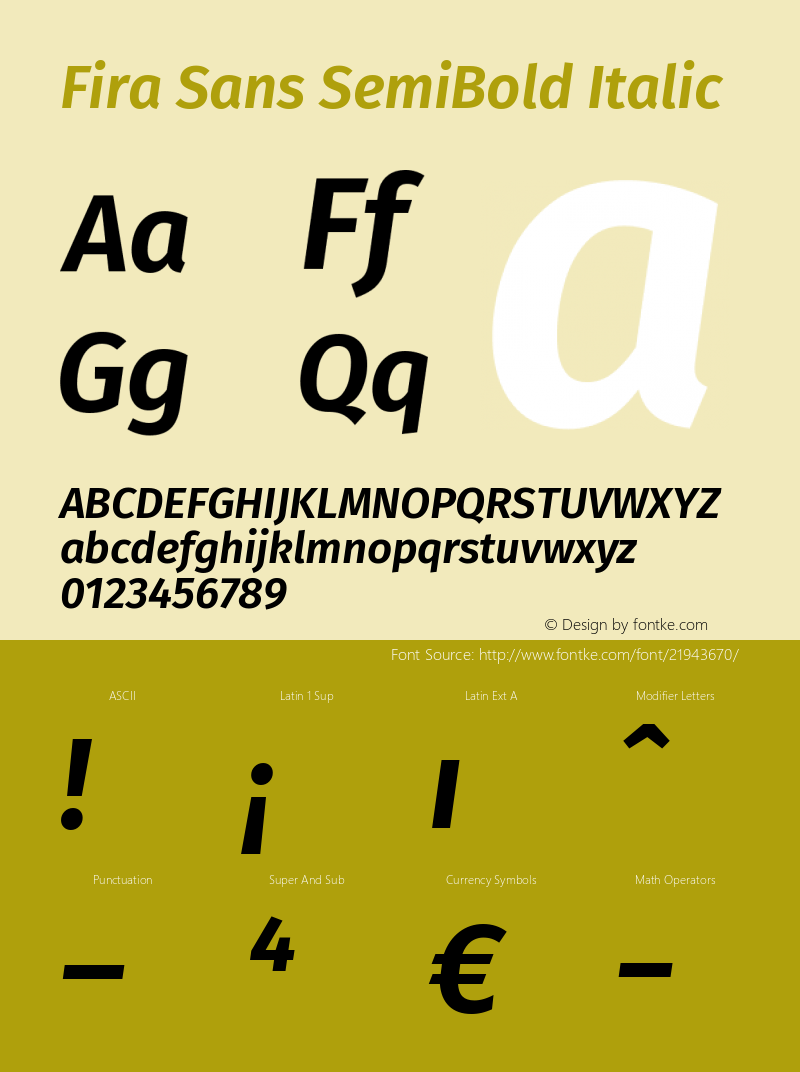 Fira Sans SemiBold Italic Version 4.203图片样张