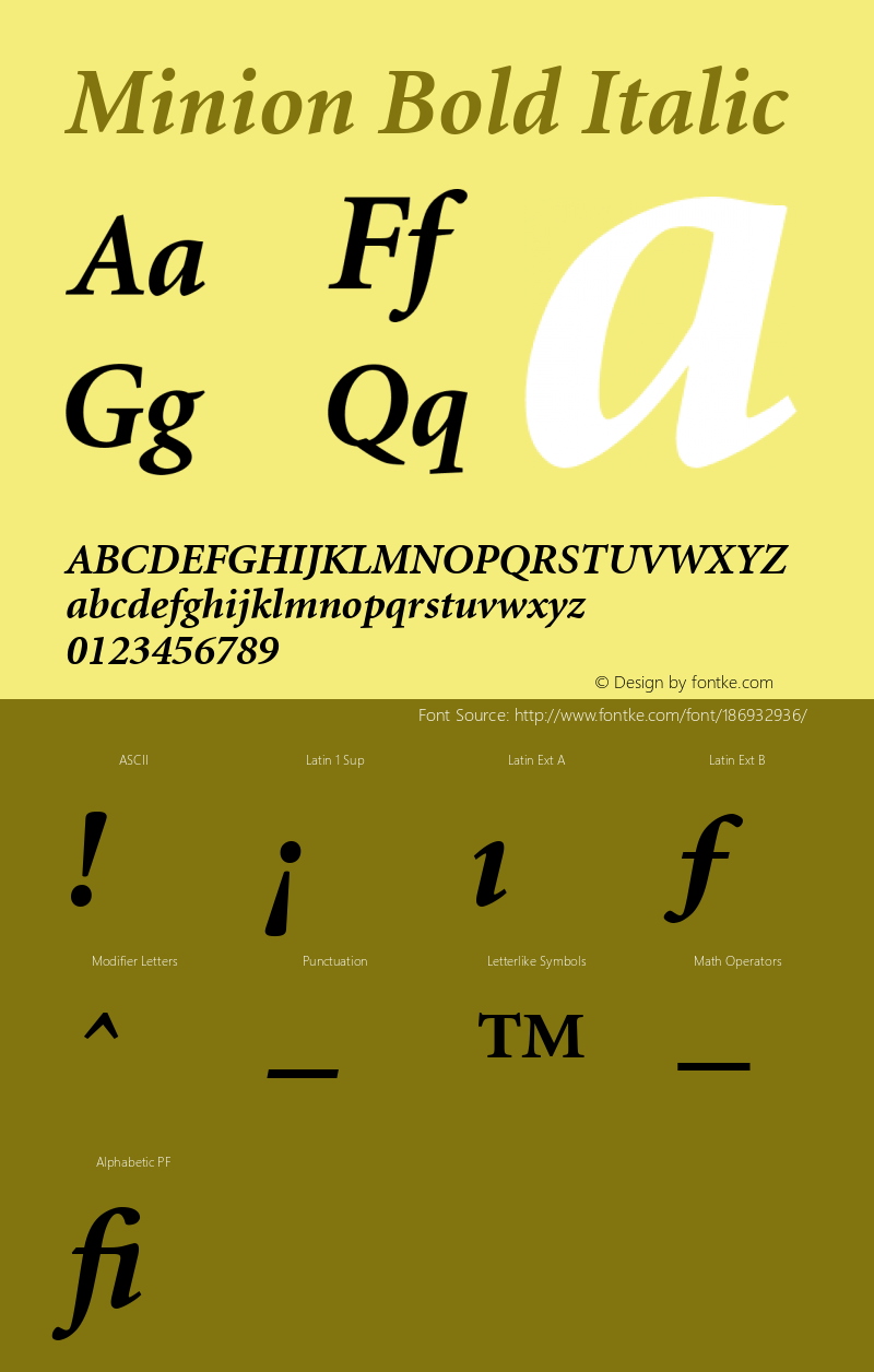 Minion Bold Italic 001.001图片样张