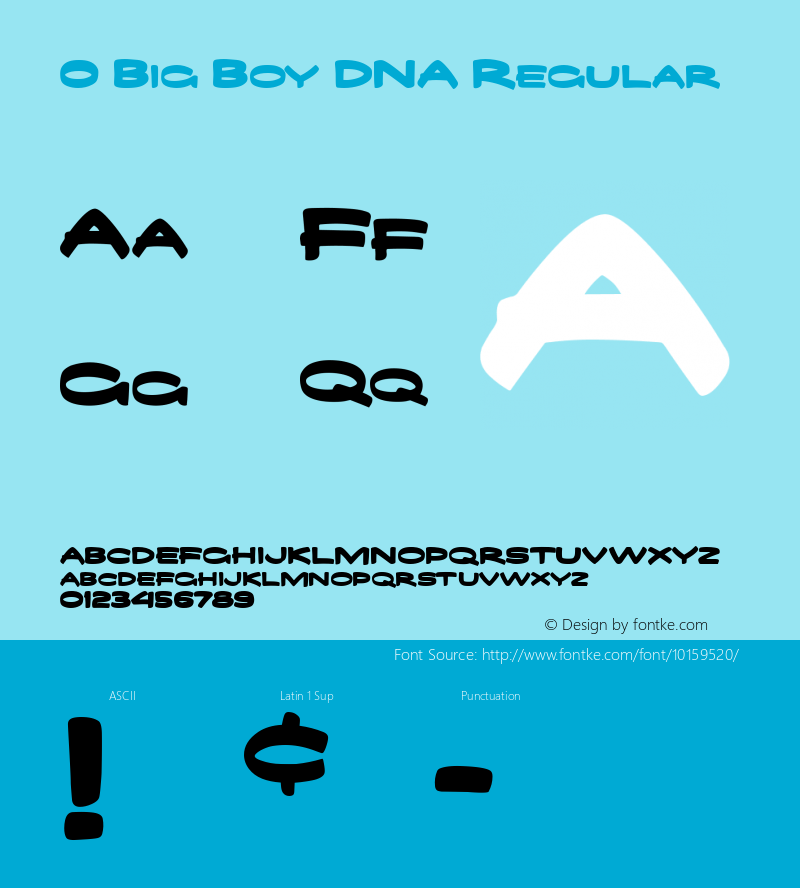 0 Big Boy DNA Regular Macromedia Fontographer 4.1 3/11/2001图片样张