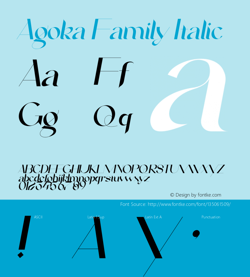 Agoka Family Italic Version 1.003;Fontself Maker 3.5.4图片样张