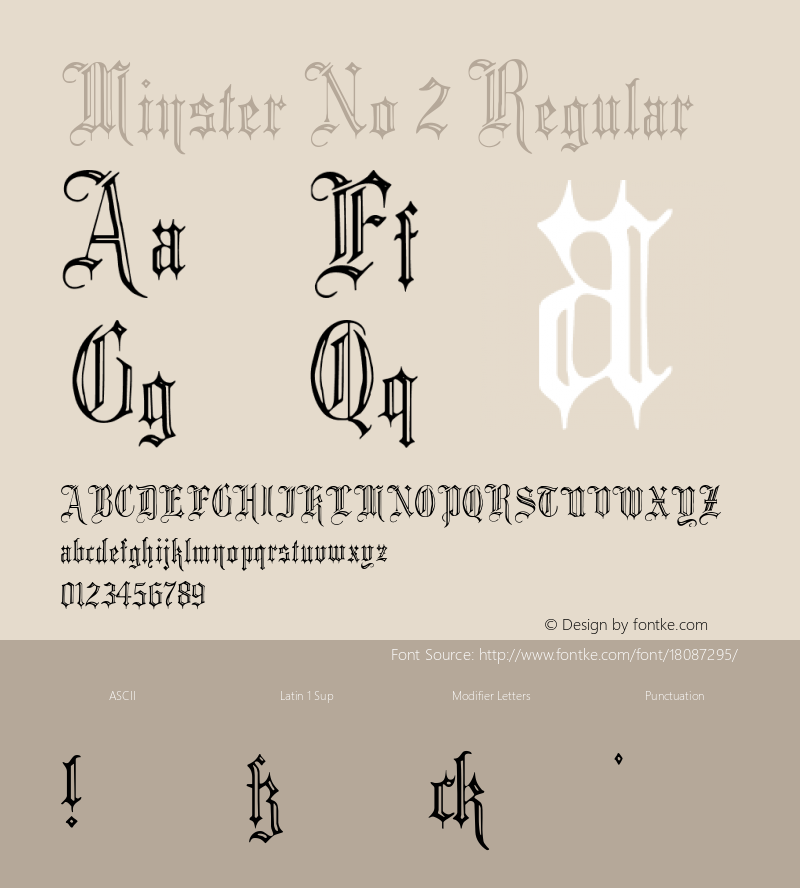 Minster No 2 Regular Version 1.0; 2002; initial release图片样张