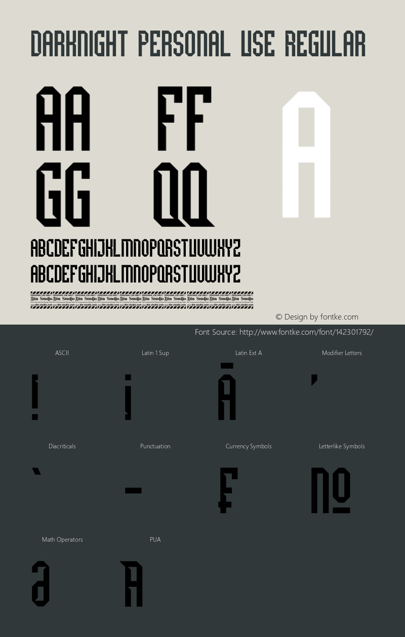 Darknight Personal Use Version 1.00;December 13, 2020;FontCreator 13.0.0.2683 64-bit图片样张