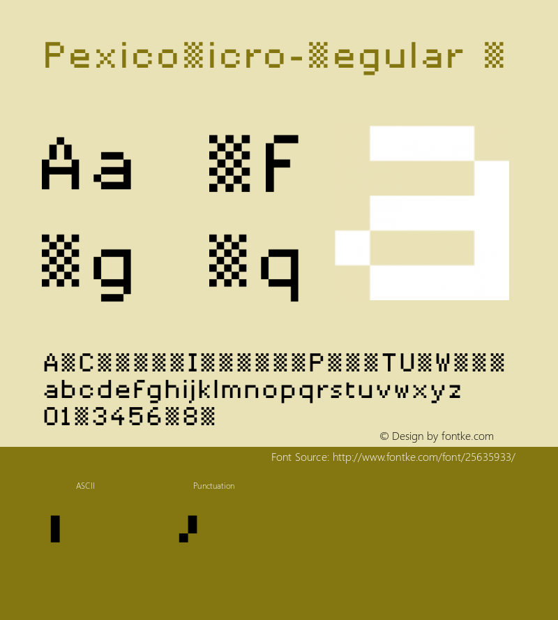 ☞PexicoMicro-Regular Version 001.000;com.myfonts.easy.urtd.pexico-micro.regular.wfkit2.version.47ux图片样张