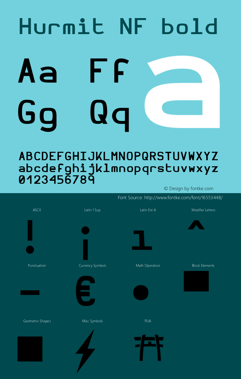 Hurmit NF bold Version 1.21;Nerd Fonts 0.8.图片样张