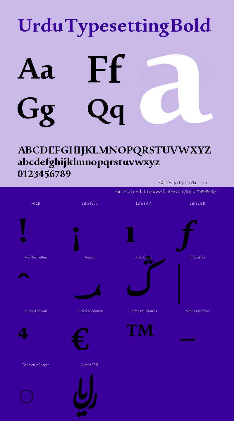 Urdu Typesetting Bold Version 6.86图片样张