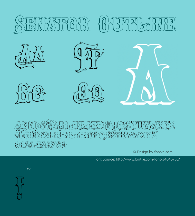 Senator Outline Version 1.00;June 26, 2019;FontCreator 11.5.0.2427 32-bit图片样张