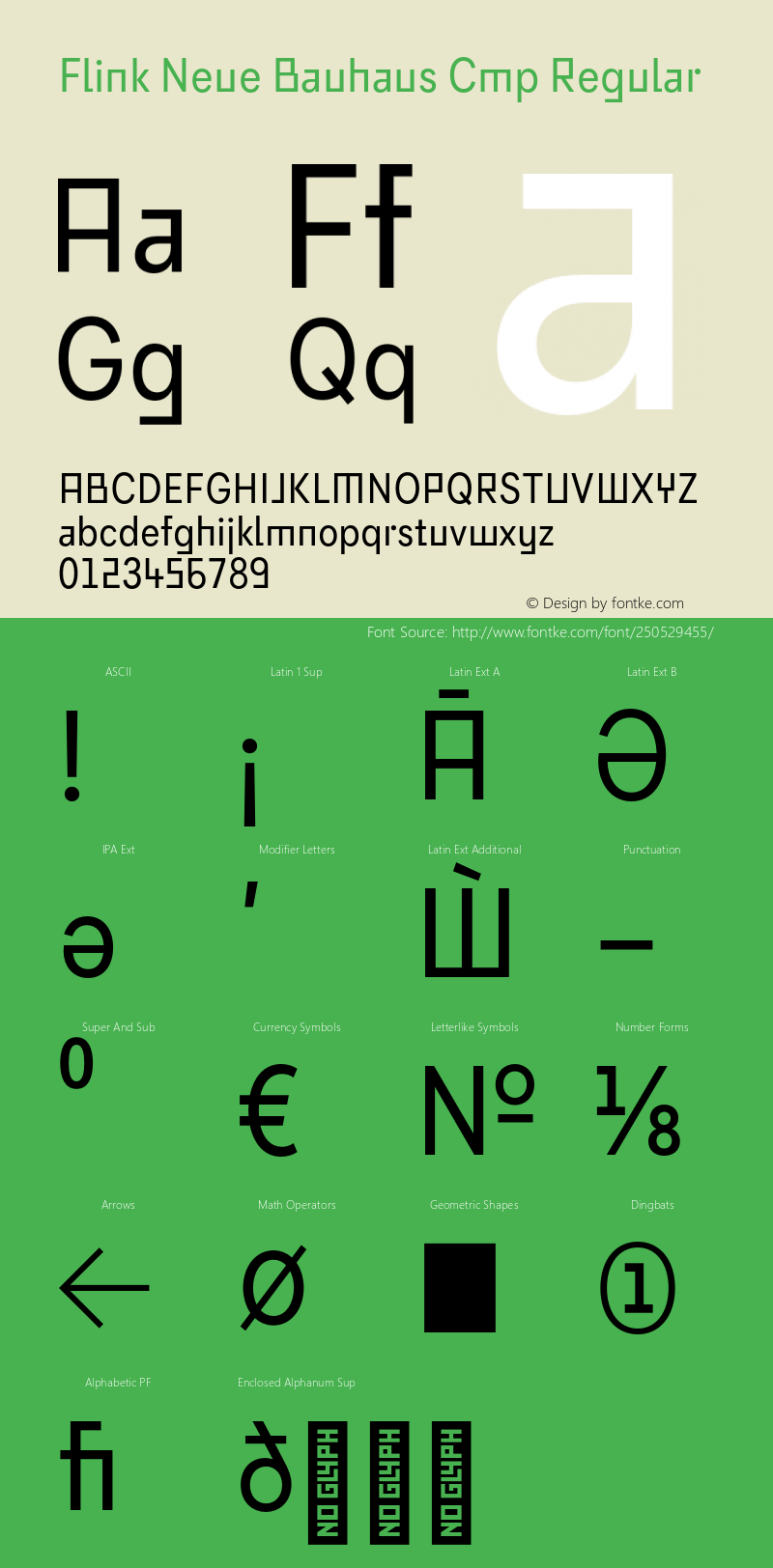 Flink Neue Bauhaus Cmp Regular Version 2.100;Glyphs 3.1.2 (3150)图片样张