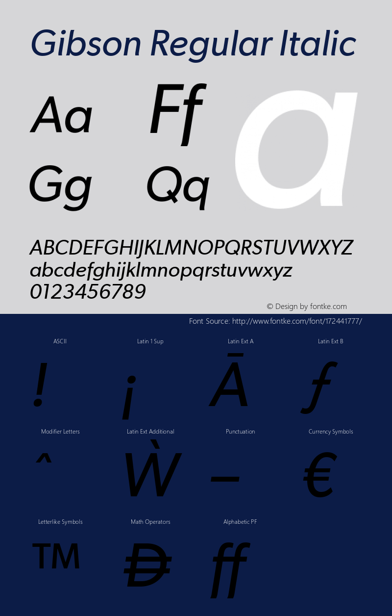 Gibson Italic Version 1.002 | web-TT图片样张