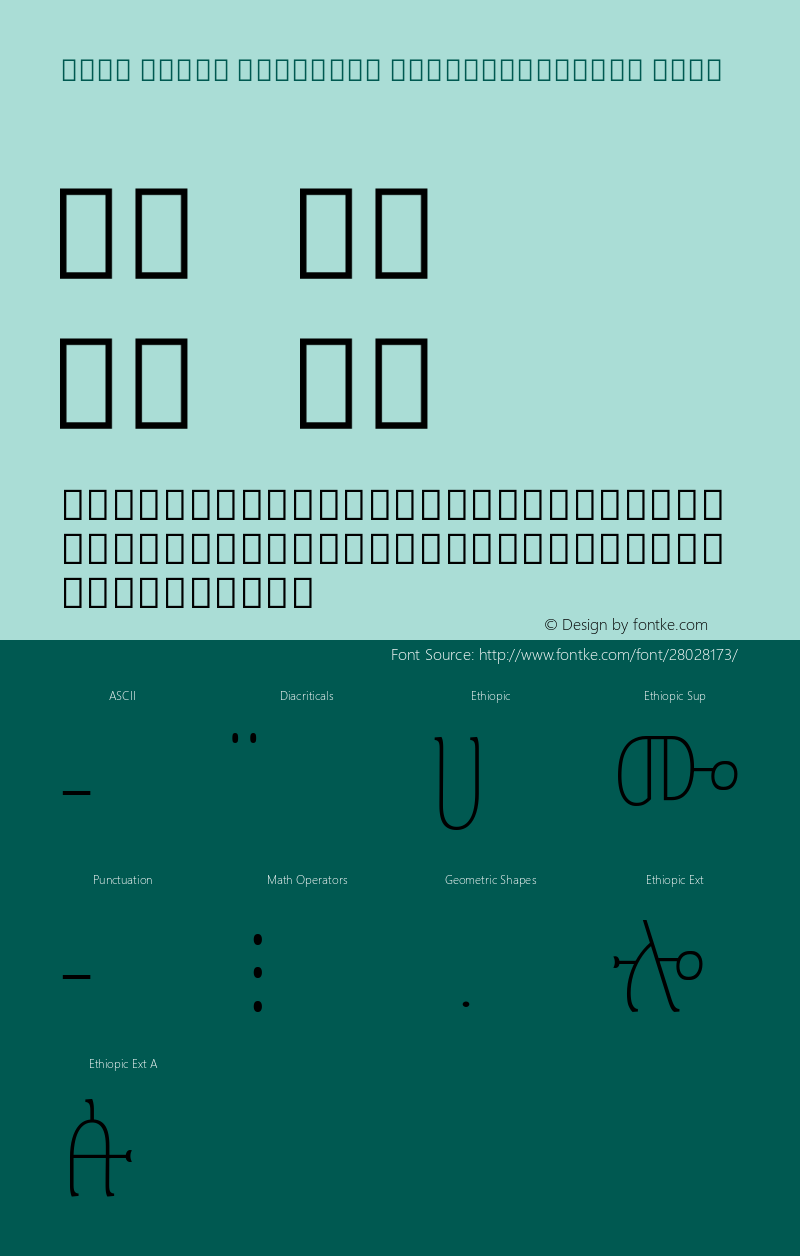 Noto Serif Ethiopic ExtraCondensed Thin Version 2.000; ttfautohint (v1.8.2)图片样张