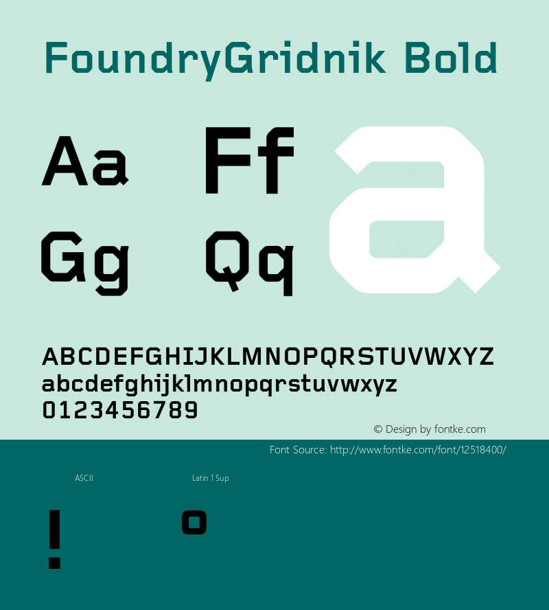 FoundryGridnik Bold 001.000图片样张