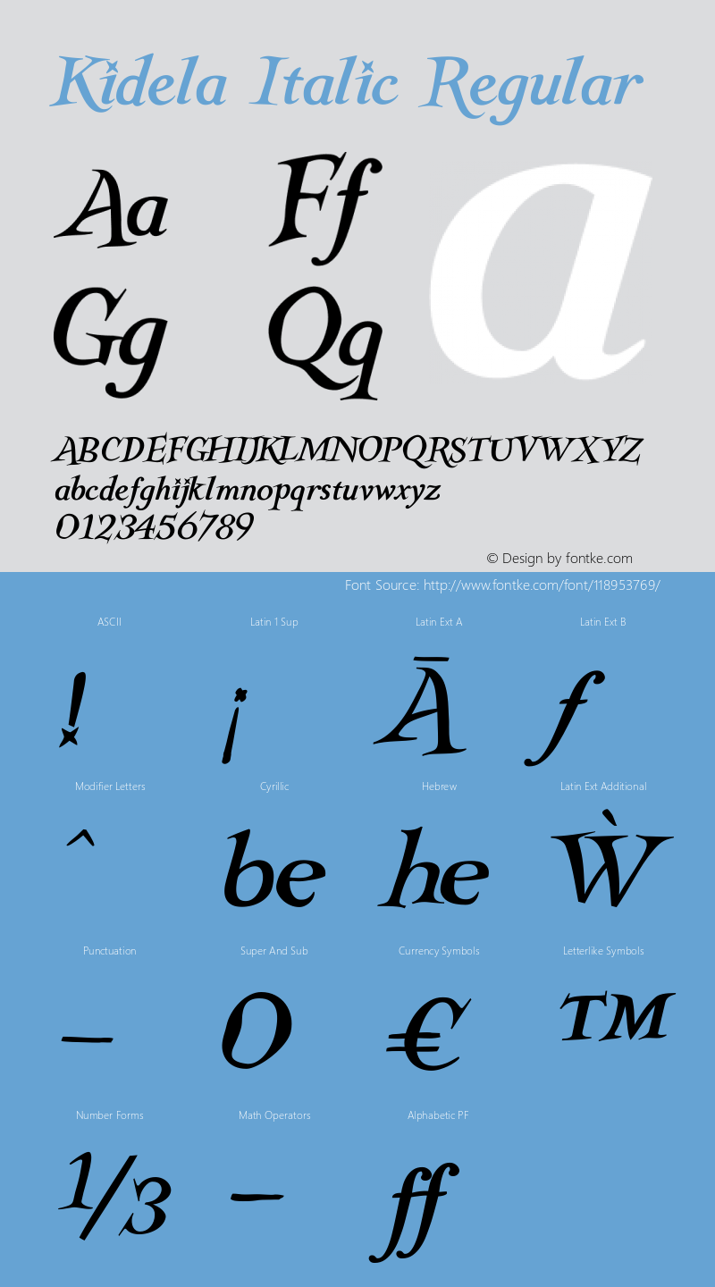 Kidela W03 Italic Version 1.10图片样张