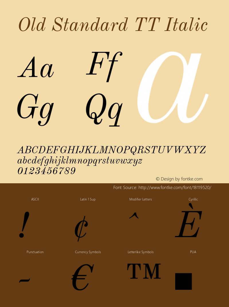 Old Standard TT Italic Version 2.2图片样张