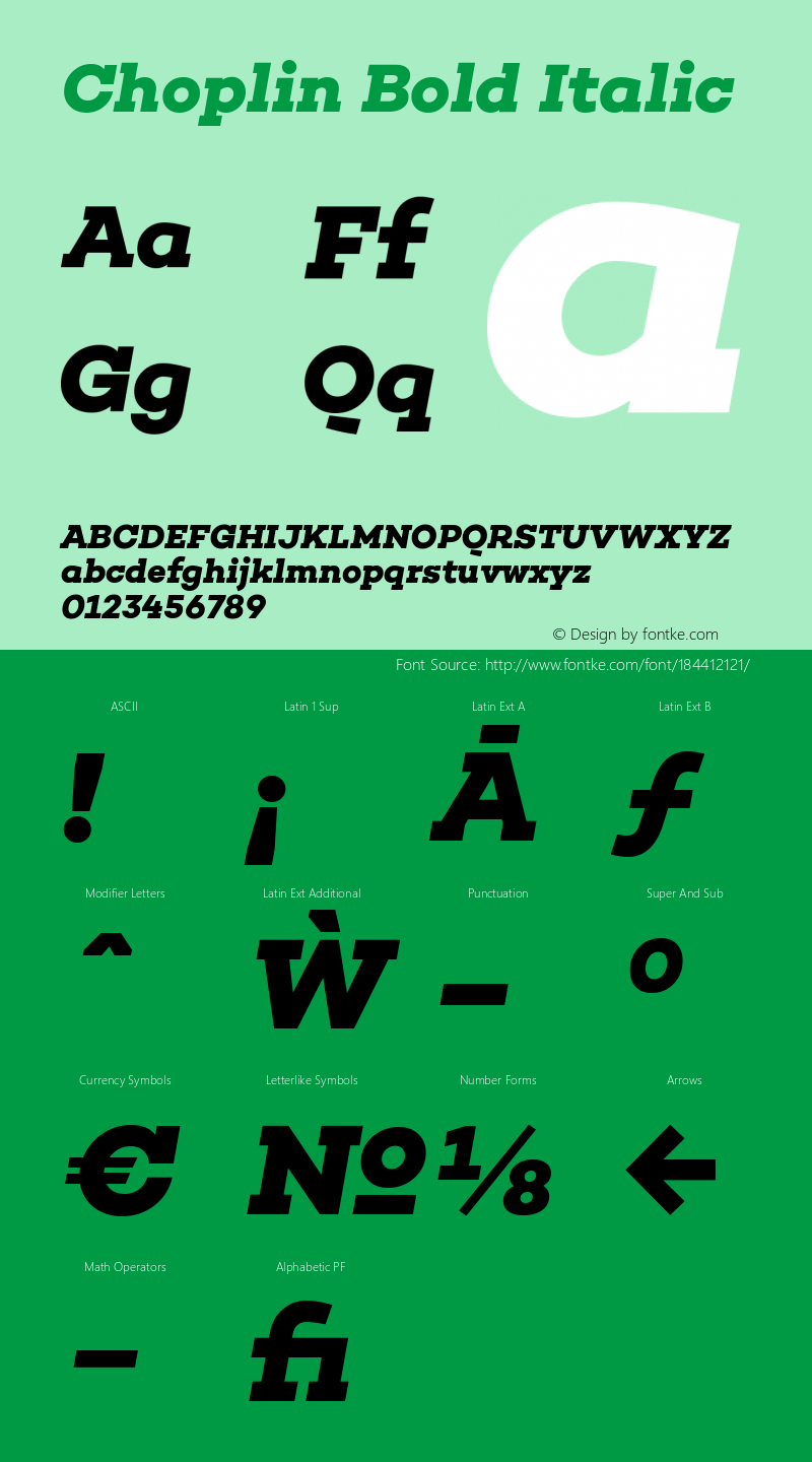 Choplin Bold Italic Version 1.000;PS 001.000;hotconv 1.0.70;makeotf.lib2.5.58329图片样张