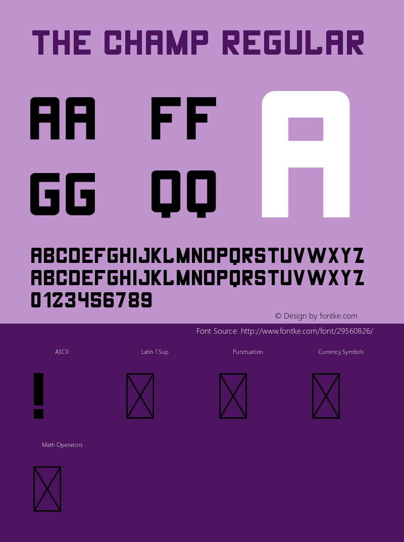 THE CHAMP Version 1.003;Fontself Maker 3.1.2图片样张