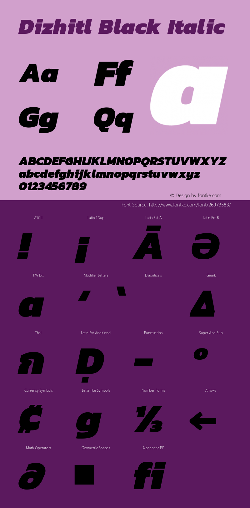 Dizhitl Black Italic Version 1.002图片样张