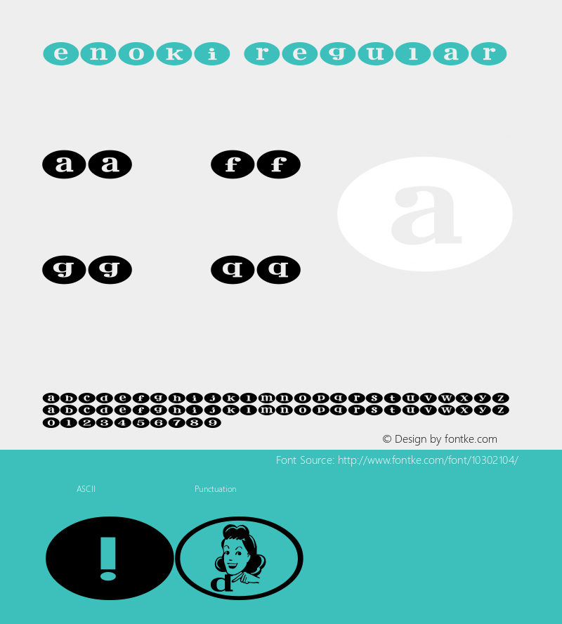 Enoki Regular Macromedia Fontographer 4.1.3 5/22/99图片样张
