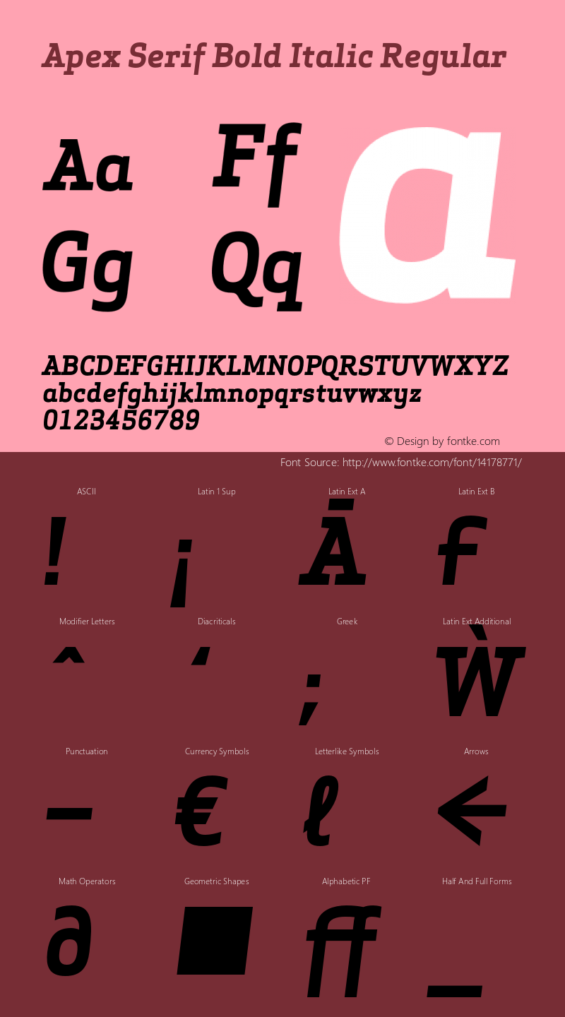 Apex Serif Bold Italic Regular Version 5.000;PS 001.001;hotconv 1.0.38图片样张