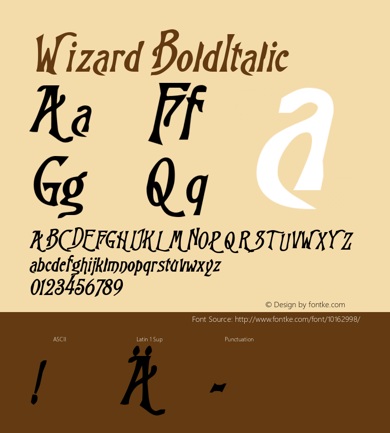 Wizard BoldItalic Rev. 003.000图片样张