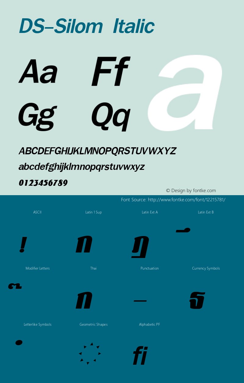 DS-Silom Italic Version 1.000 2006 initial release图片样张