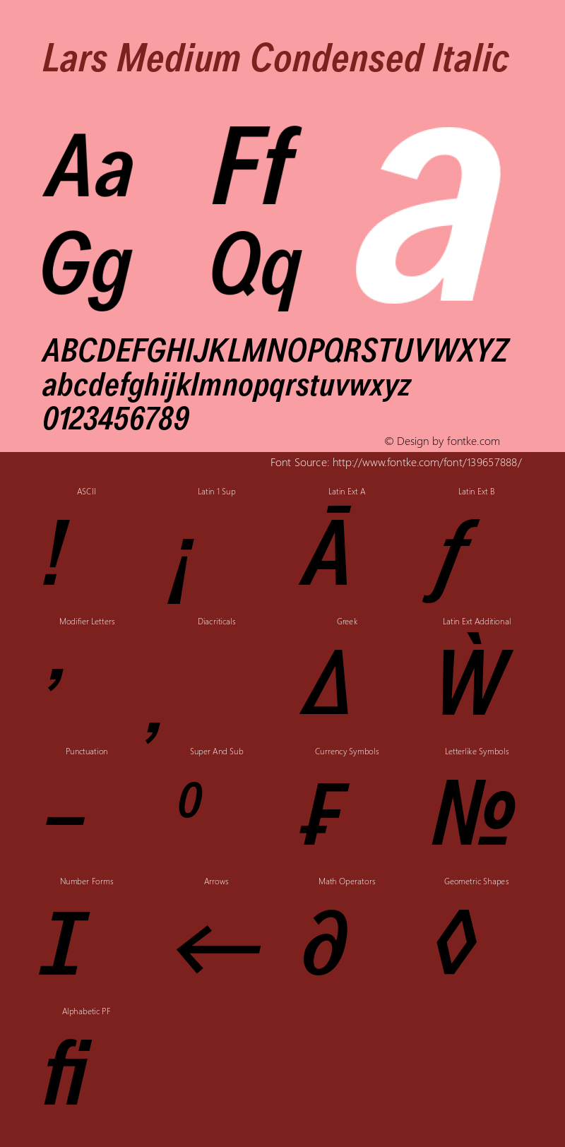 Lars Medium Condensed Italic Version 2.000;PS 002.000;hotconv 1.0.88;makeotf.lib2.5.64775图片样张