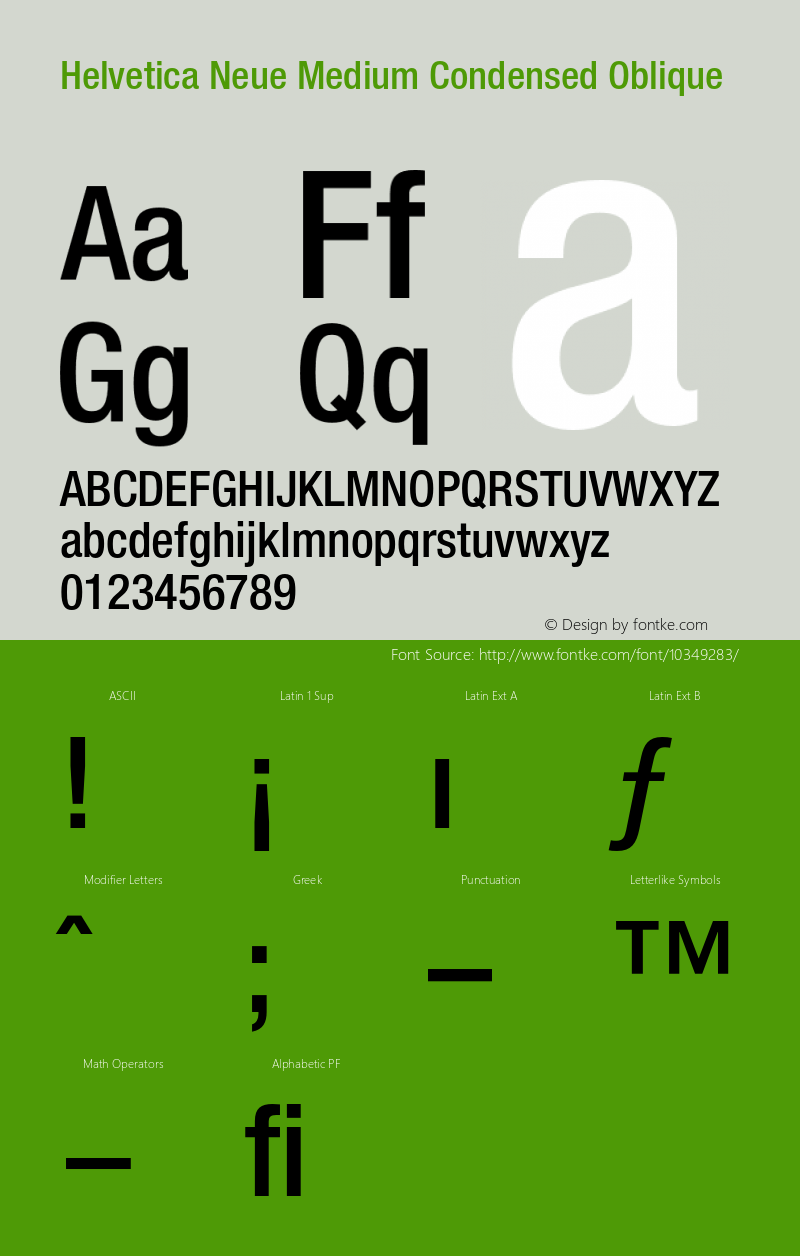 Helvetica Neue Medium Condensed Oblique 001.000图片样张