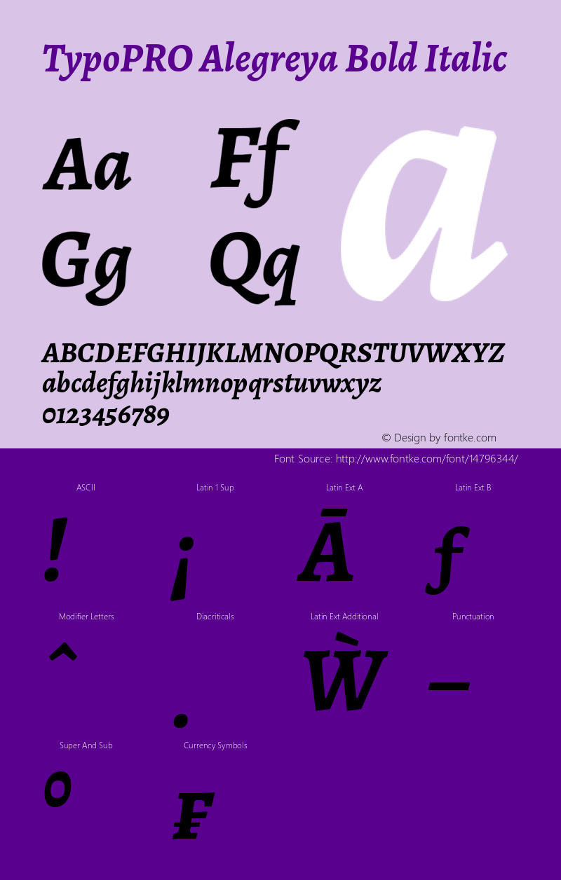 TypoPRO Alegreya Bold Italic Version 1.003图片样张