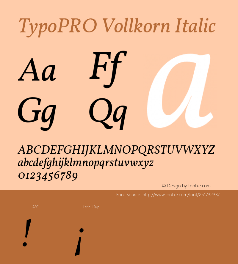 TypoPRO Vollkorn Italic Version 4.015图片样张