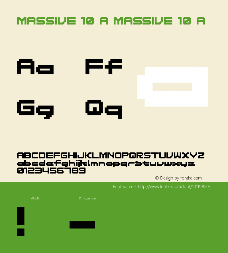 MASSIVE 10 A MASSIVE 10 A Macromedia Fontographer 4.1J 01.1.30 MASSIVE 10 A图片样张