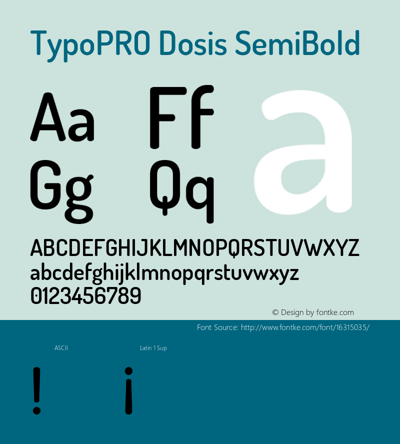 TypoPRO Dosis SemiBold Version 1.007图片样张