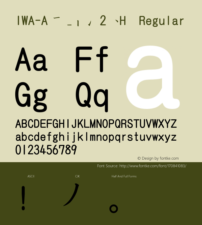 IWA-A筆順常用2教H Version	TTF 1.000图片样张