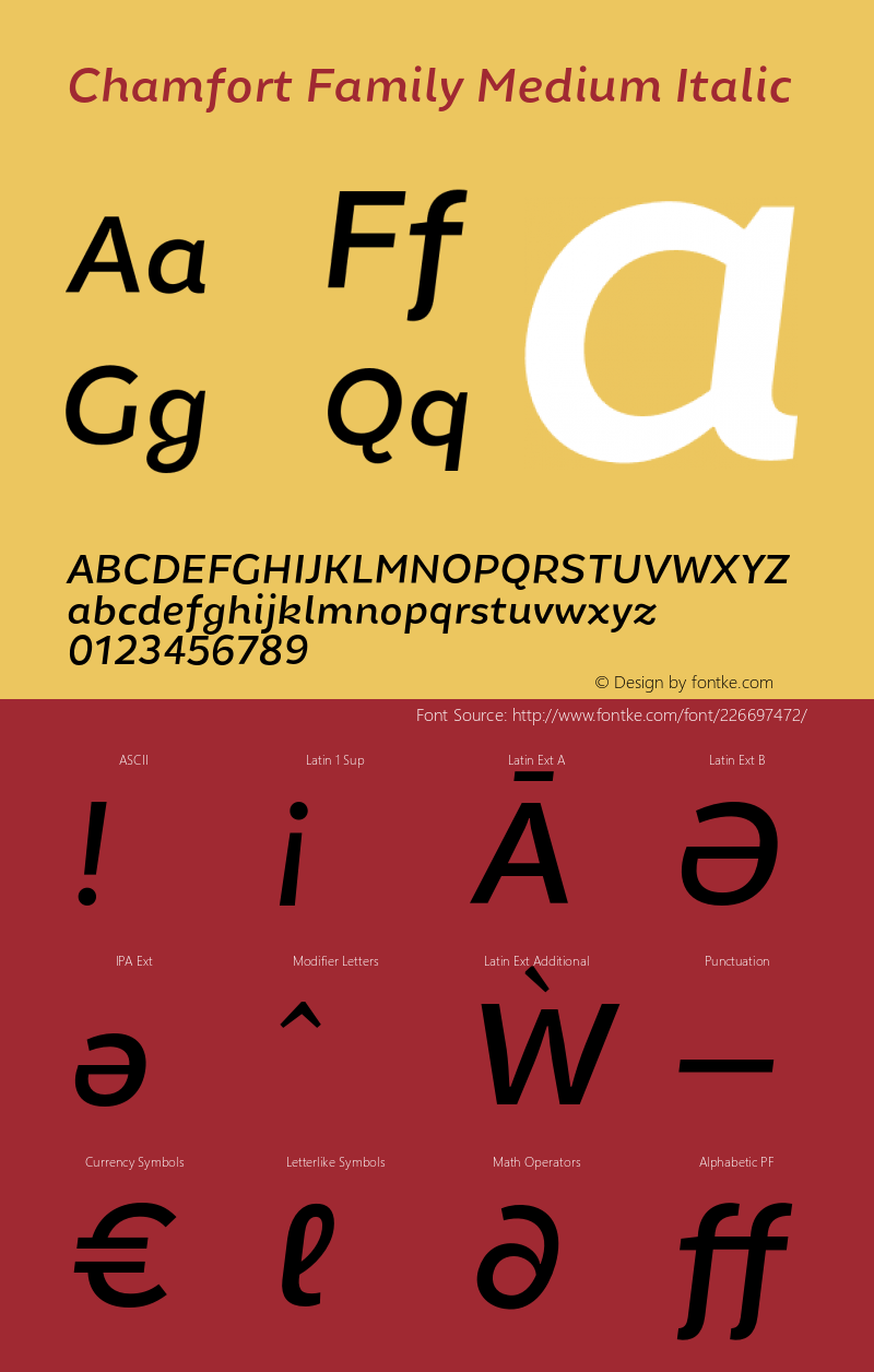 ChamfortFamily-MediumItalic Version 1.000图片样张