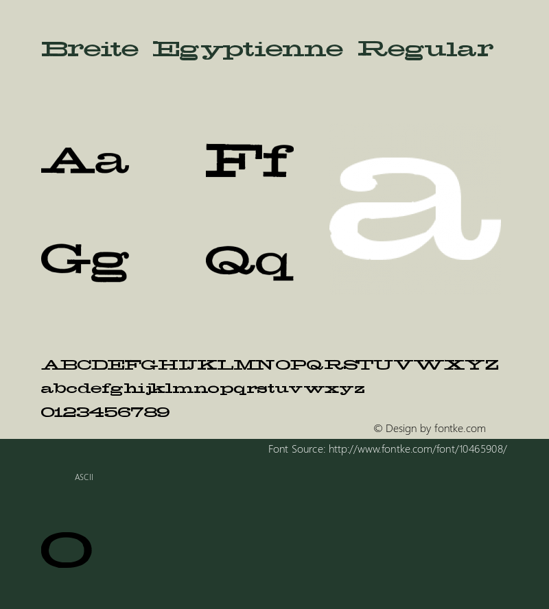 Breite Egyptienne Regular Version 1.00 August 18, 2008, initial release图片样张