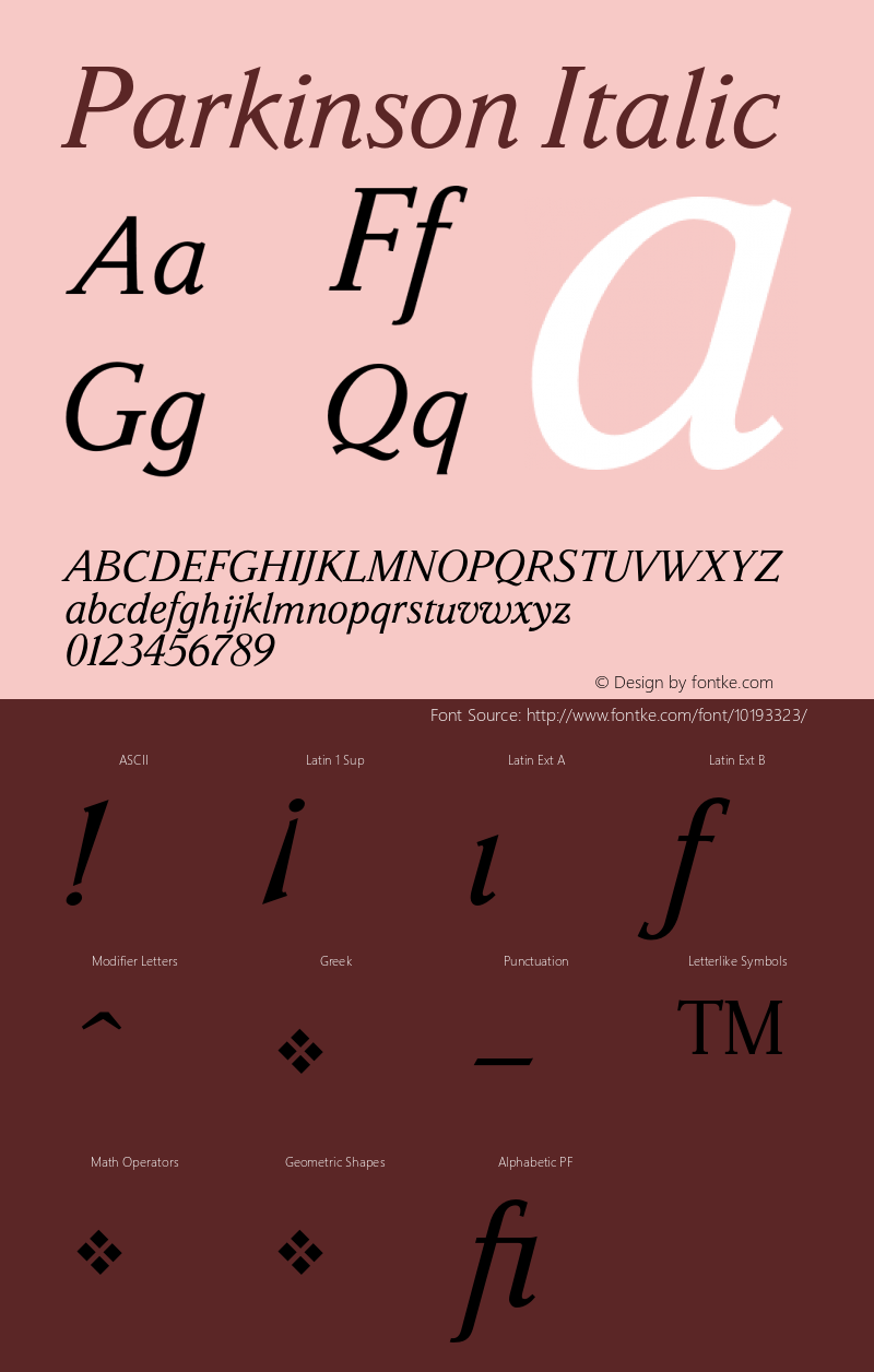 Parkinson Italic 001.000图片样张