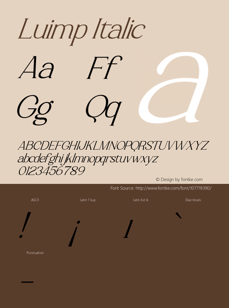 Luimp Italic Version 1.00;November 3, 2020;FontCreator 12.0.0.2563 64-bit图片样张