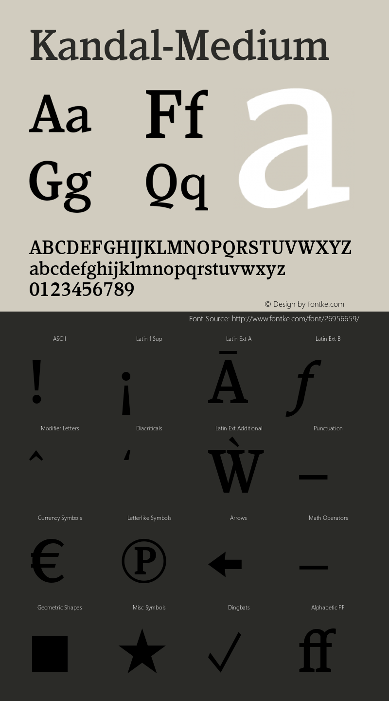 ☞Kandal Medium Version 1.004; Kandal Medium;com.myfonts.easy.marksimonson.kandal.medium.wfkit2.version.4mUW图片样张