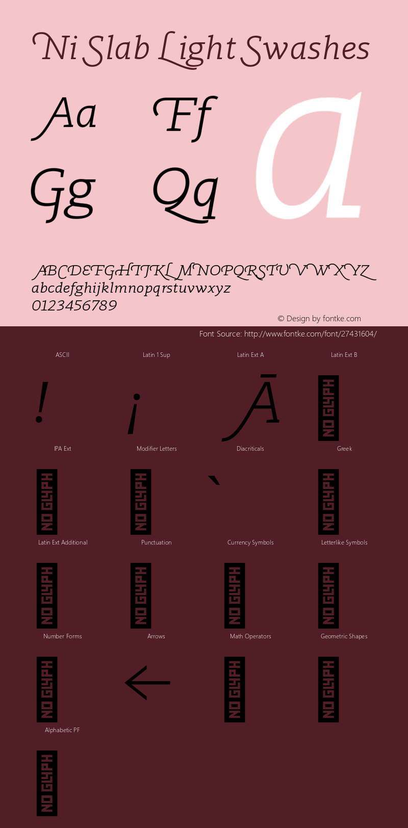 Ni Slab Light Swashes Version 1.000;PS 001.000;hotconv 1.0.88;makeotf.lib2.5.64775图片样张