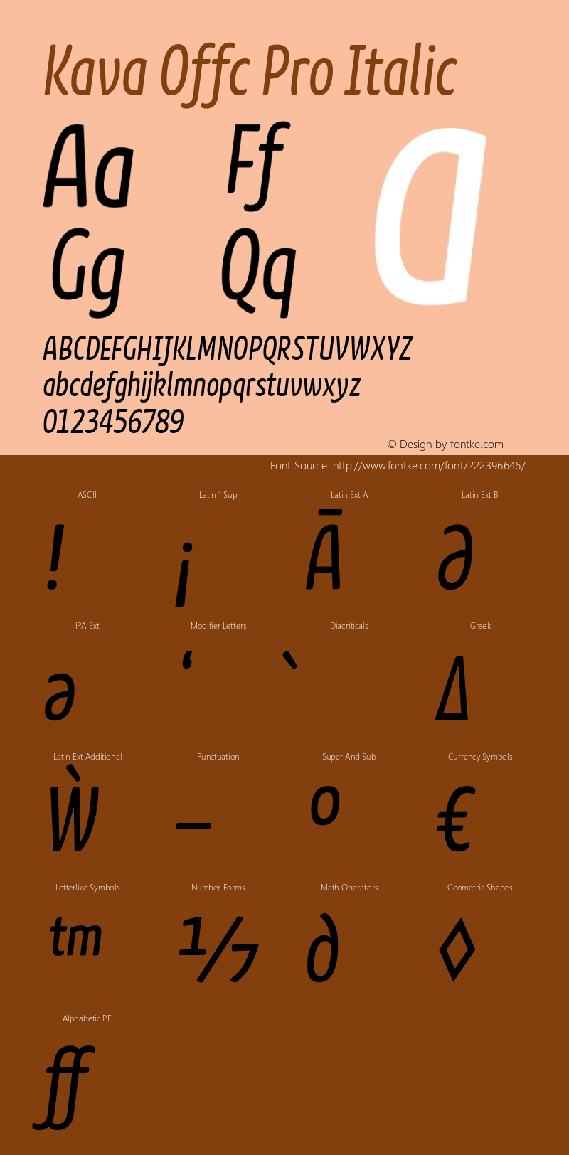 Kava Offc Pro Italic Version 7.504; 2010; Build 1020图片样张