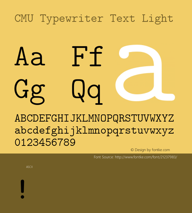 CMU Typewriter Text Light 图片样张