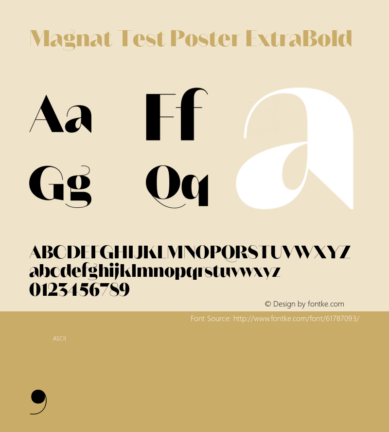 Magnat Test Poster ExtraBold Version 1.000;PS 001.000;hotconv 1.0.88;makeotf.lib2.5.64775图片样张