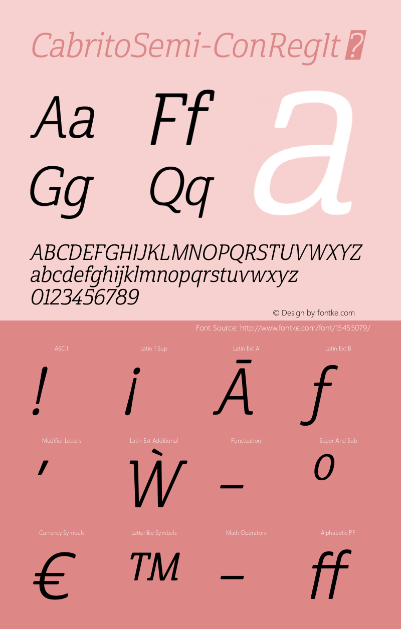 CabritoSemi-ConRegIt ☞ Version 1.000;com.myfonts.easy.insigne.cabrito-semi.con-regular-italic.wfkit2.version.4qdA图片样张