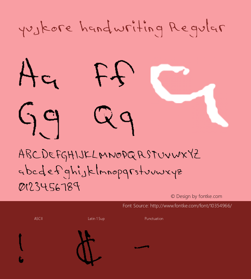 yujkore handwriting Regular Version 2.9 10/5/09图片样张