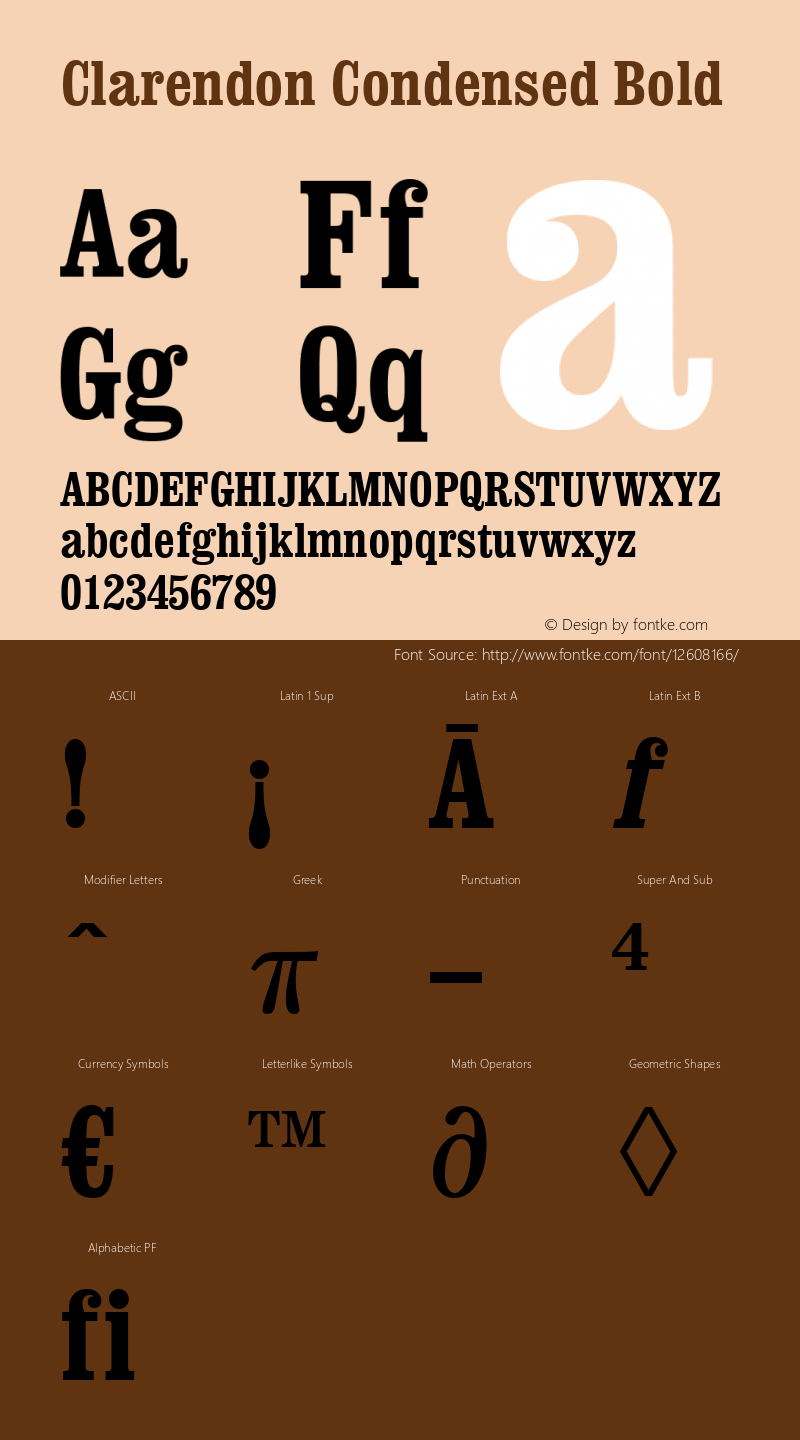 Clarendon Condensed Bold Version 1.3 (Hewlett-Packard)图片样张