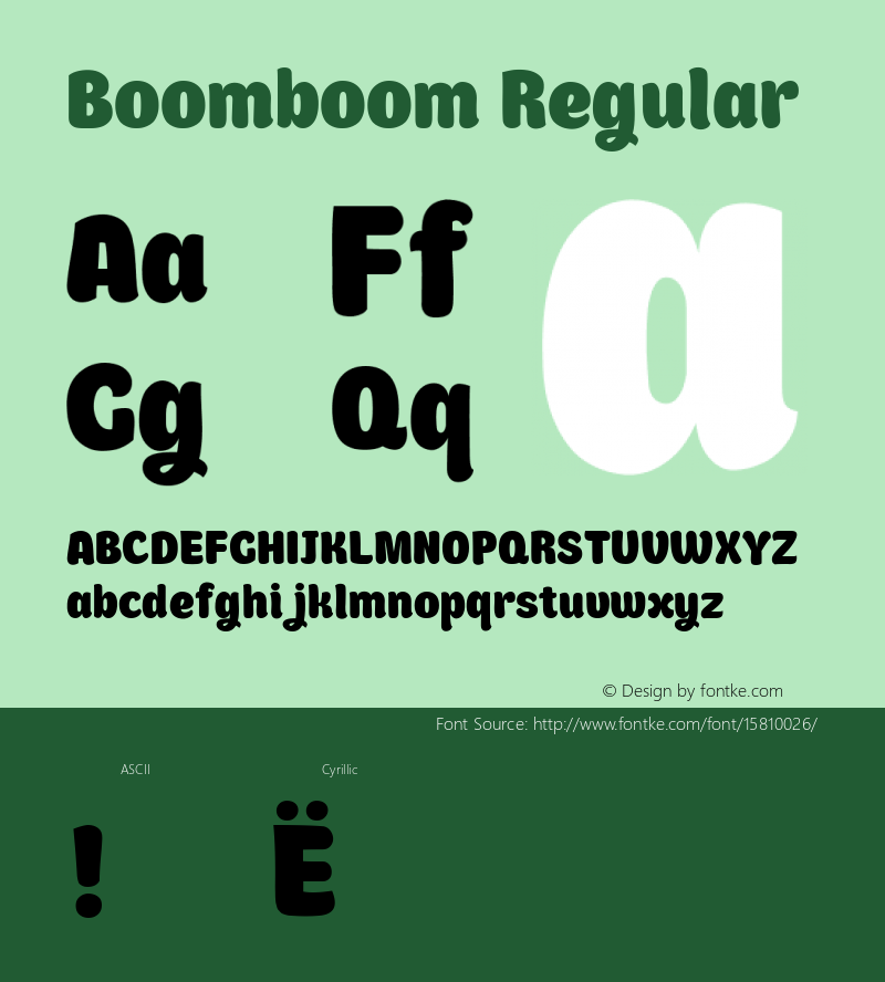 Boomboom Regular Version 1.000; ttfautohint (v1.4.1)图片样张