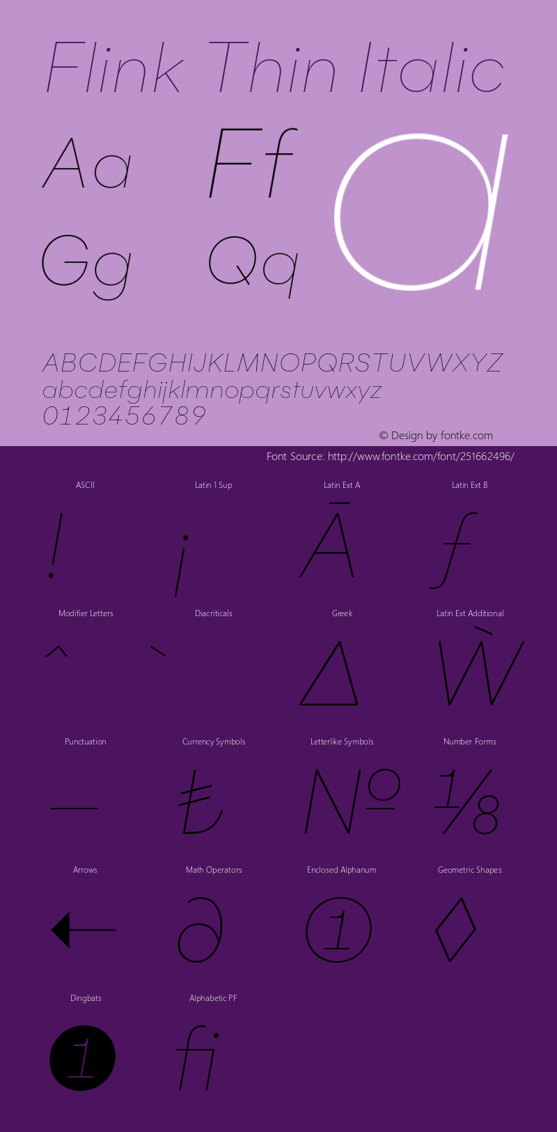 Flink Thin Italic Version 1.000;PS 001.000;hotconv 1.0.88;makeotf.lib2.5.64775图片样张