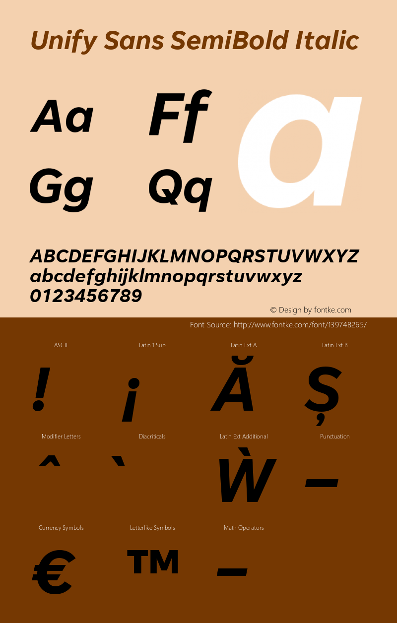 Unify Sans SemiBold Italic Version 1.001图片样张