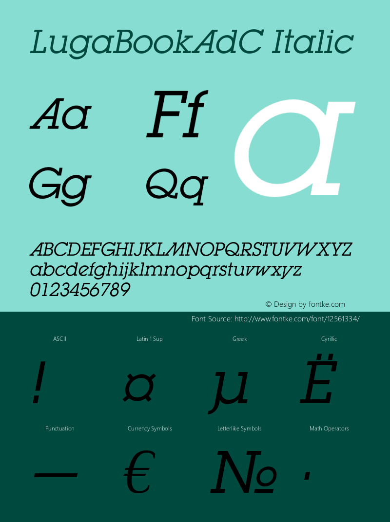 LugaBookAdC Italic OTF 1.0;PS 1.000;Core 116;AOCW 1.0 161图片样张