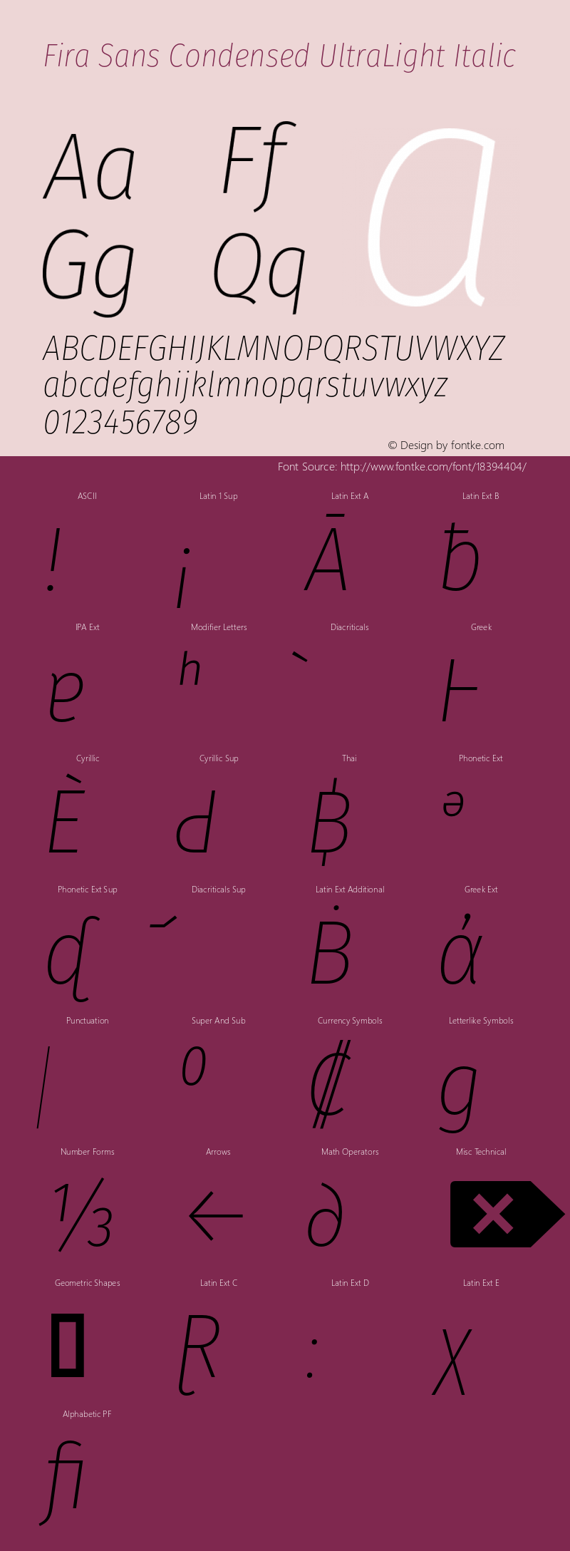 Fira Sans Condensed UltraLight Italic Version 4.203;PS 004.203;hotconv 1.0.88;makeotf.lib2.5.64775图片样张