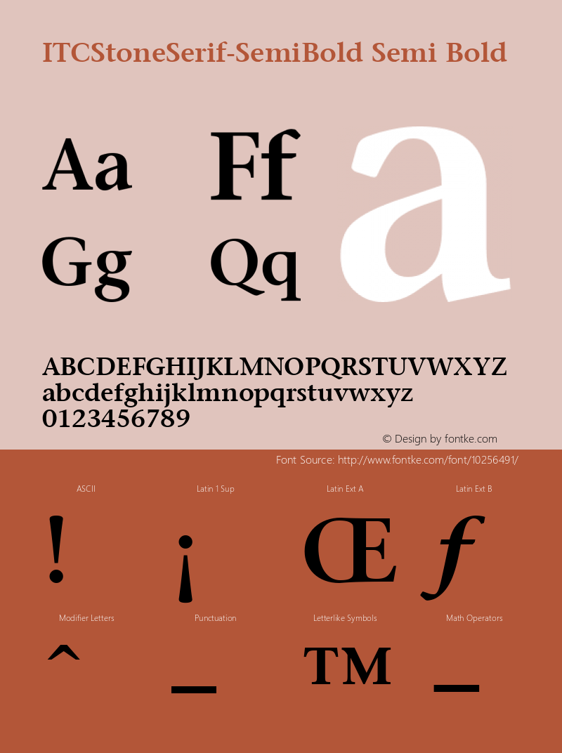 ITCStoneSerif-SemiBold Semi Bold Version 1.00图片样张